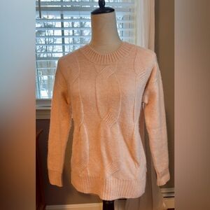 Revolution by Cyrus Women's Soft Salmon Pink Cable Knit Sweater